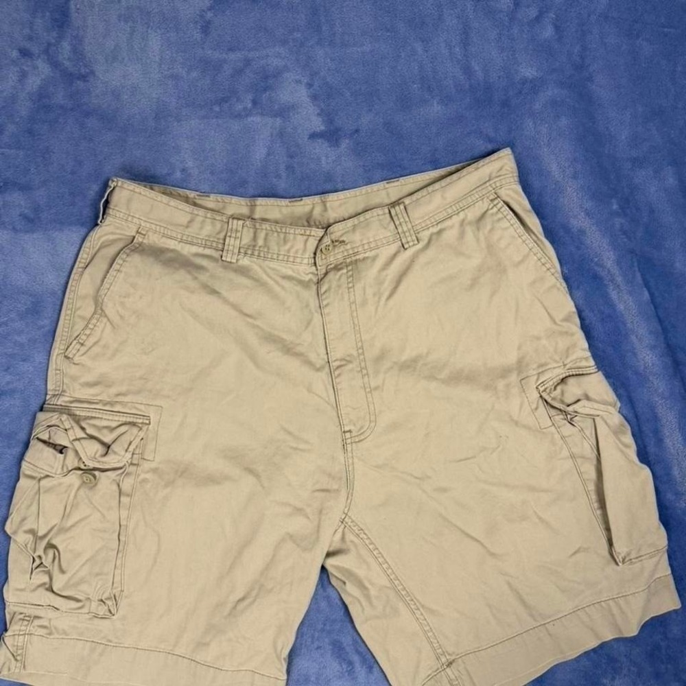 Polo Ralph Lauren Cargo Shorts Mens‎ Tan Beige Baggy Vintage Y2K Size: 40
